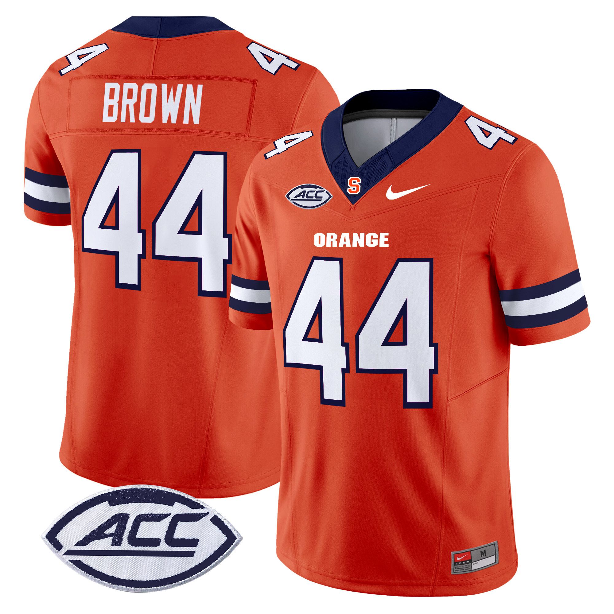 Men Syracuse Orange #44 Brown Orange Nike 2024 Vapor Limited NCAA Jersey style 1->ncaa teams->NCAA Jersey